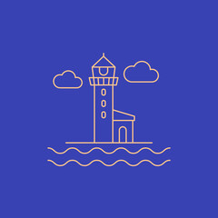 lighthouse, beacon line vector icon