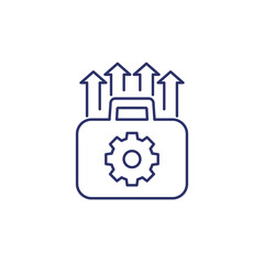 portfolio optimization and growth line icon