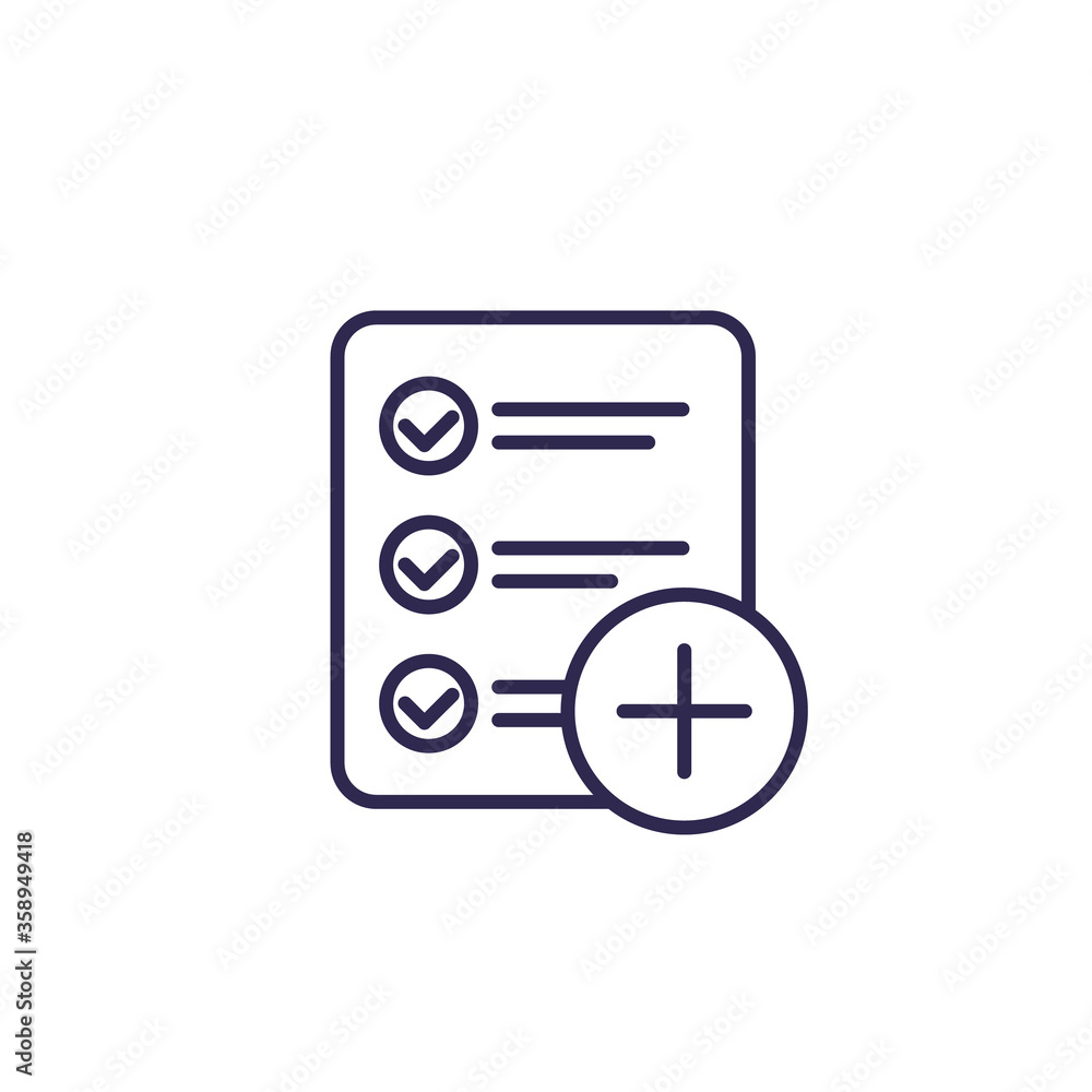 Poster add new task line icon on white