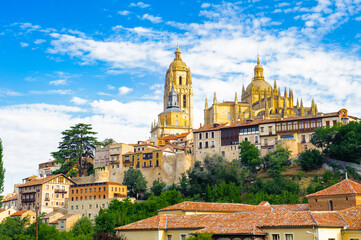 Fototapeta na wymiar It's Segovia cityscape, Spain