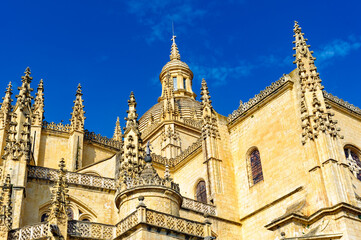 It's Segovia Cathedral, a Roman Catholic religious church in Segovia, Spain.