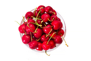 Obraz na płótnie Canvas red cherries isolated on white