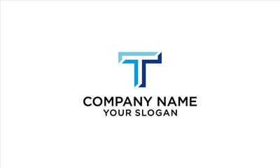 combination line and T logo design