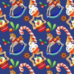 Christmas seamless print. Patterns for packaging, fabrics and patterns. Qualitative illustrations for your creativity.