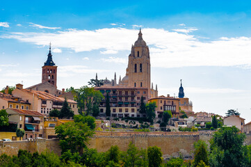 Fototapeta premium It's Architecture of Segovia, a medieval city in the region of Castile and Leon, Spain.