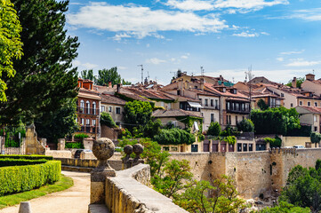 Fototapeta na wymiar It's Architecture of Segovia, a medieval city in the region of Castile and Leon, Spain.