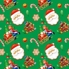 Christmas seamless print. Patterns for packaging, fabrics and patterns. Qualitative illustrations for your creativity.