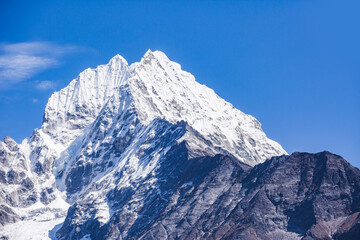 Fototapeta na wymiar Mount Thamserku. View from Namche Bazar Village, Nepal