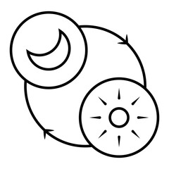 Sun and moon vector icon