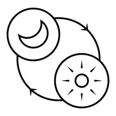Sun and moon vector icon