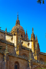 Fototapeta na wymiar It's New Cathedral (Catedral Nueva), one of the two cathedrals of Salamanca, Spain.