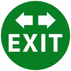 Social distancing concept for preventing coronavirus covid-19 with green exit sign