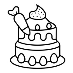 Birthday cake icon vector photo