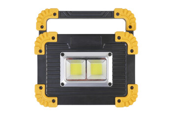 Fototapeta premium Front view of mobile LED sport light isolated on white background with clipping path included.