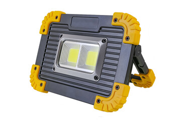  mobile LED sport light isolated on white background with clipping path included.