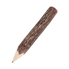 Branch wooden pencil isolated on white background with clipping path included.