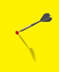 black darts on red target.