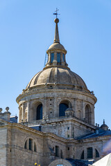 Obraz premium It's Tower of the Royal Monastery of San Lorenzo, El Escorial, Madrid, Spain. UNESCO World heritage site