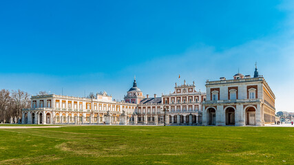 Fototapeta na wymiar It's Royal Palace of Aranjuez, a residence of the King of Spain, Aranjuez, Community of Madrid, Spain. UNESCO World Heritage