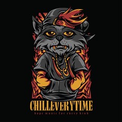 Chill Everytime Hiphop Style Illustration