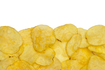 fried potato chips on a white background