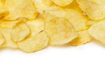 fried potato chips on a white background