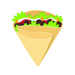 Kebab flat style isolated on white. Food object concept vector for your design work, presentation, website or others.