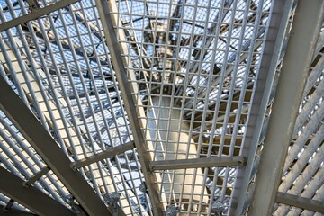 Obraz premium Steel Construction Frame . installation of steel structure at heights