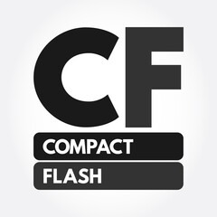 CF - Compact Flash acronym, technology concept background