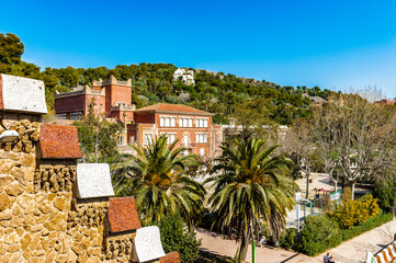 It's Park Guell, Barcelona, Spain