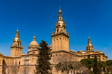 Fototapeta na wymiar It's National Art Museum of Catalonia (Museu Nacional d'Art de Catalunya), Art museum establish in 1934