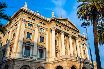 It's Building of the Port of Barcelona in the Port Vell, Barcelona, Catalonia, Spain