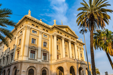 It's Building of the Port of Barcelona in the Port Vell, Barcelona, Catalonia, Spain