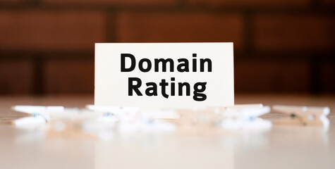 Domain rating text of business concept on white list and with clothespins