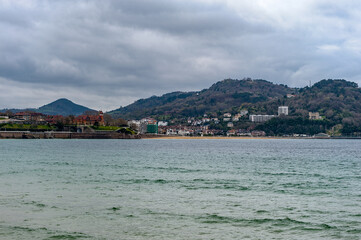 Fototapeta premium It's Nature and architecture of San Sebastian, Cantabrian Sea, Spain