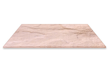 brown sandstone plate isolated on white background