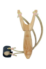 wood catapult or slingshot isolated on white