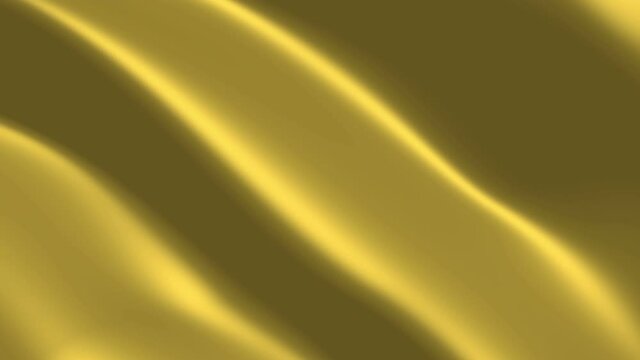 Abstract golden waving surface. Gold metallic wavy background. Gold brocade texture. Backdrop associated with fashion, glamour, luxury, rich, respectable, fabric. Loop ready. 3D render, 4k, UHD, 60fps