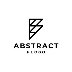 F abstract logo vector modern clean simple designs black color white background