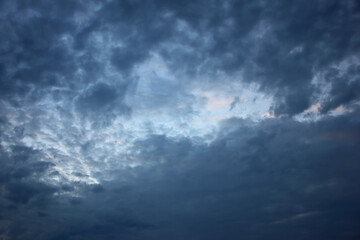 After rain big fluffy clouds abstract background