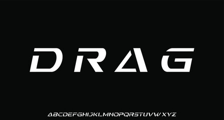 Drag, SPORTY AND FUTURISTIC FONT PERFECT FOR YOUR BRAND NAME, EVENT, TITLE, ETC