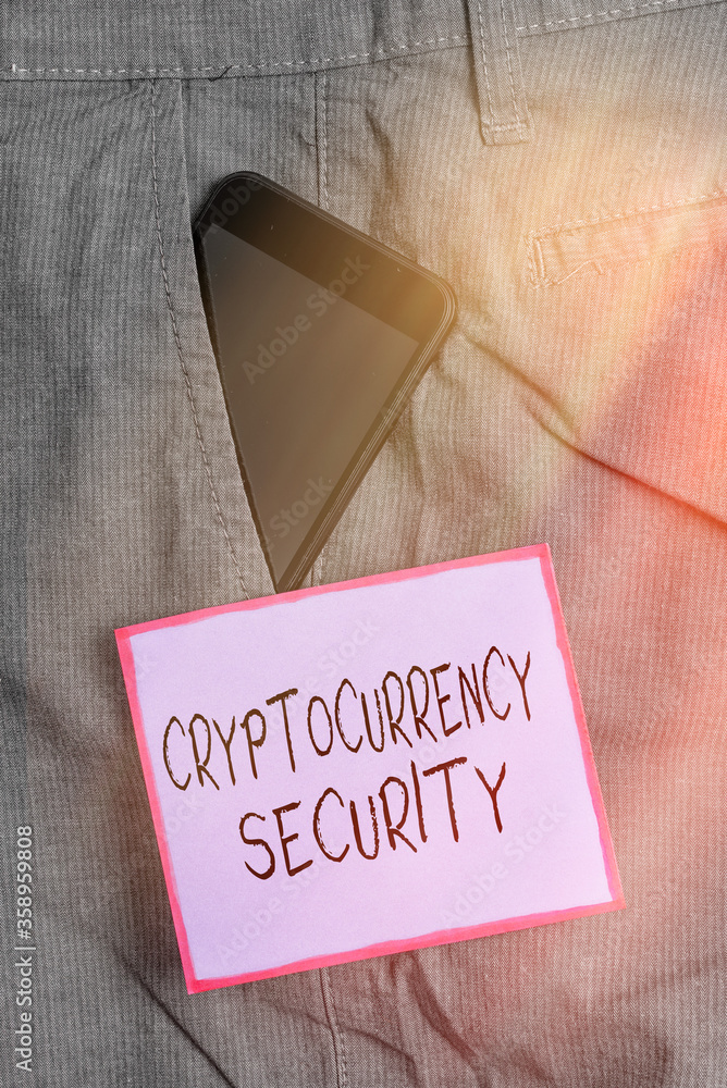 Poster text sign showing cryptocurrency security. business photo showcasing prevent unauthorized digital mo