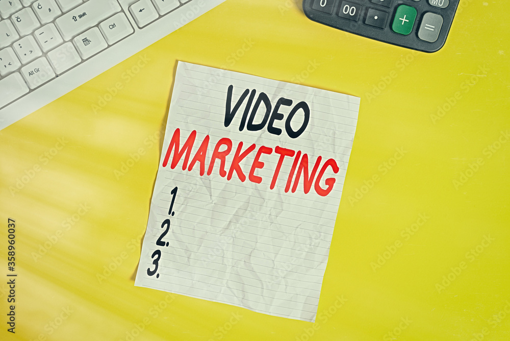 Poster conceptual hand writing showing video marketing. concept meaning using videos to promote and market 