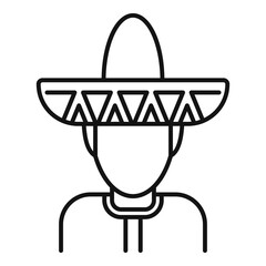 Mexican man avatar icon. Outline mexican man avatar vector icon for web design isolated on white background