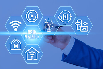Handwriting text writing Fraud Prevention. Conceptual photo to secure the enterprise and its...