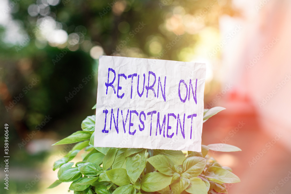 Poster conceptual hand writing showing return on investment. concept meaning reviewing a financial report o