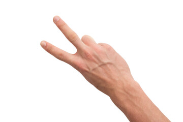 Male right hand counting isolated