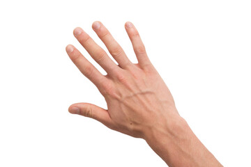 Male right hand counting isolated