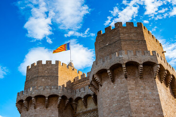 It's Serrano Towers, one of the twelve gates that were found along the old medieval city wall in Valencia, Spain.