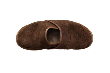 Old, worn brown home slippers